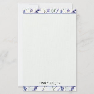 Romantische paarse lavendelbloemen briefpapier