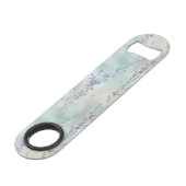 Romantische paarse lavendelbloemen bruiloftsdouche speed flessenopener (Achterkant Gekanteld)