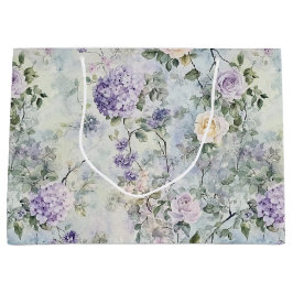 Romantische paarse lavendelcrème bloemige bruiloft groot cadeauzakje