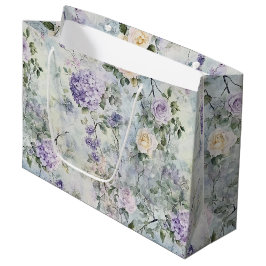 Romantische paarse lavendelcrème bloemige bruiloft groot cadeauzakje
