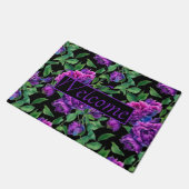 Romantische paarse magenta roze waterverf pioenroz deurmat (Schuin)