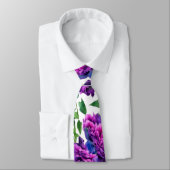 Romantische paarse magenta roze waterverf pioenroz stropdas (Gebonden)