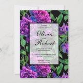 Romantische paarse magenta waterverf pioenen BRUIL Kaart (Voorkant)