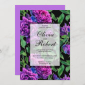 Romantische paarse magenta waterverf pioenen BRUIL Kaart (Voorkant / Achterkant)