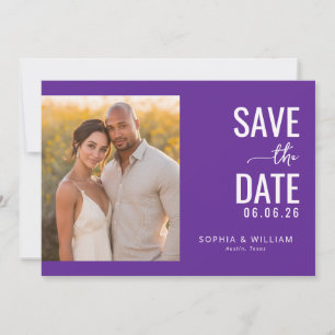 Romantische Paarse Moderne Foto Save The Date