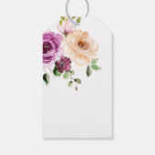Romantische Paarse Pastel Boho Floral Waterverf Cadeaulabel (Achterkant)