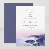 Romantische Paarse Rocky Shoreline Dusk Beach brui Kaart (Voorkant / Achterkant)