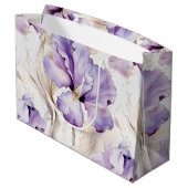 Romantische paarse roomkleurige Iris bloemrijke br Groot Cadeauzakje (Achterkant Gekanteld)