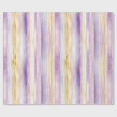 Romantische paarse roomkleurige iris strepen bruid cadeaupapier (Vlak)