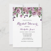 Romantische Paarse Roos Bridal Shower Kaart (Voorkant)