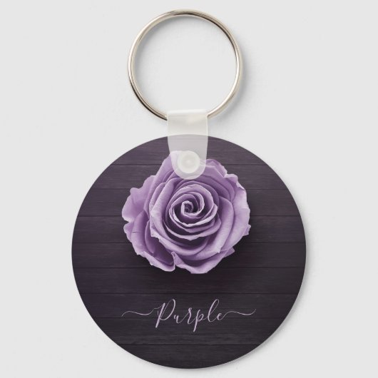 Romantische paarse roos sleutelhanger (Voorkant)
