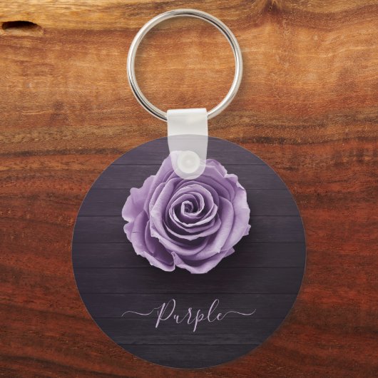 Romantische paarse roos sleutelhanger (Voorkant)
