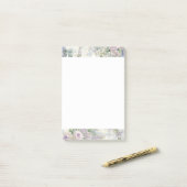 Romantische Paarse Roze Bloemen Post-it® Notes (Op bureau)