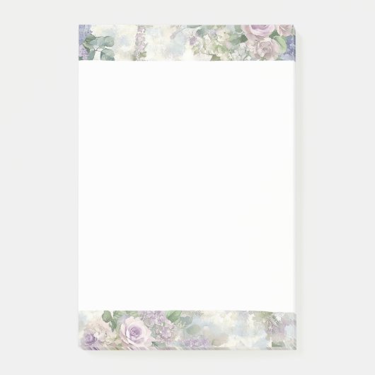 Romantische Paarse Roze Bloemen Post-it® Notes (Voorkant)