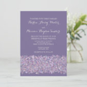 Romantische Paarse Roze Confetti Wedding Invite Kaart (Staand voorkant)