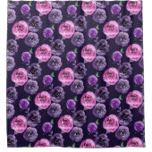 Romantische Paarse & Roze Waterverf Rozen Bloemen Douchegordijn (Voorkant)