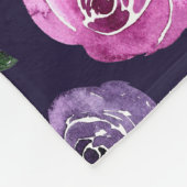 Romantische Paarse & Roze Waterverf Rozen Bloemen Fleece Deken (Hoek)