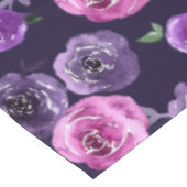 Romantische Paarse & Roze Waterverf Rozen Bloemen Tafelkleed (Gekanteld)
