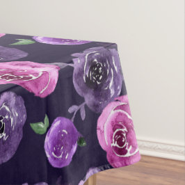 Romantische Paarse & Roze Waterverf Rozen Bloemen Tafelkleed