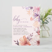 Romantische Paarse roze wilde bloem Baby in bloei Kaart (Staand voorkant)