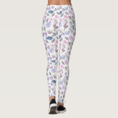 Romantische paarse rozen botanische floral boho leggings (Achterkant)