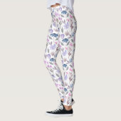 Romantische paarse rozen botanische floral boho leggings (Links)