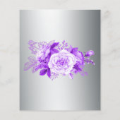 Romantische Paarse Rozen op Silver Budget Bruiloft Flyer (Achterkant)