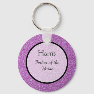 Romantische Paarse Sparkles Weddenschap Sleutelhanger