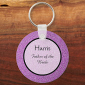 Romantische Paarse Sparkles Weddenschap Sleutelhanger (Voorkant)
