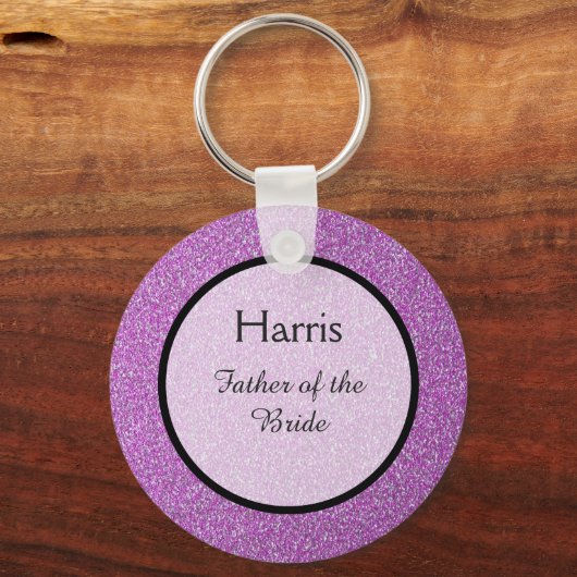 Romantische Paarse Sparkles Weddenschap Sleutelhanger (Voorkant)