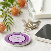 Romantische Paarse Sparkles Weddenschap Sleutelhanger (Zijkant)