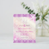 Romantische Paarse Strand Bruiloft Save the Date (Staand voorkant)