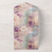 Romantische Paarse Turquoise Blush Bloemen Huwelij All In One Uitnodiging (Buitenkant)