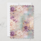 Romantische Paarse Turquoise Blush Bloemen Kaart (Achterkant)