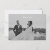 Romantische Paarse Wapen Foto Bruiloft Bedankkaart (Voorkant)