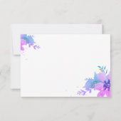 Romantische paarse waterverf bloemige bedankkaart (Achterkant)