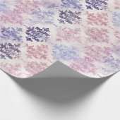 Romantische Paarse Waterverf Damask Cadeaupapier (Hoek)
