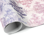 Romantische Paarse Waterverf Damask Cadeaupapier (Rol Hoek)