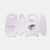 Romantische paarse witte bloemen, groen huwelijk bedankdoosjes (Uitgevouwen)