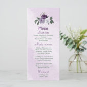 romantische paarse witte bloemen groene bladeren menu (Staand voorkant)