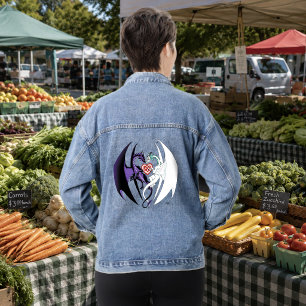 Romantische Paarse Witte Fantasie Draken Liefde Bl Denim Jacket