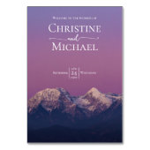 Romantische paarse zonsondergang besneeuwde bergen kaart (Voorkant)