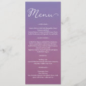 Romantische paarse zonsondergang besneeuwde bergen menu (Voorkant)