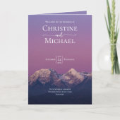 Romantische paarse zonsondergang besneeuwde bergen programma (Voorkant)