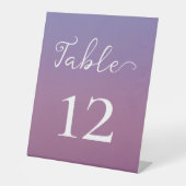 Romantische paarse zonsondergang besneeuwde bergen reclamebord met voetstuk (Voorkant)