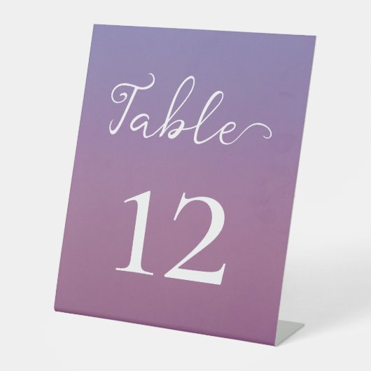 Romantische paarse zonsondergang besneeuwde bergen reclamebord met voetstuk (Voorkant)