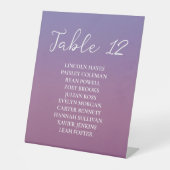 Romantische paarse zonsondergang besneeuwde bergen reclamebord met voetstuk (Voorkant)