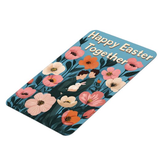 Romantische paasillustratie – LGBTQ+ Kaart Magneet (Linkerzijde)