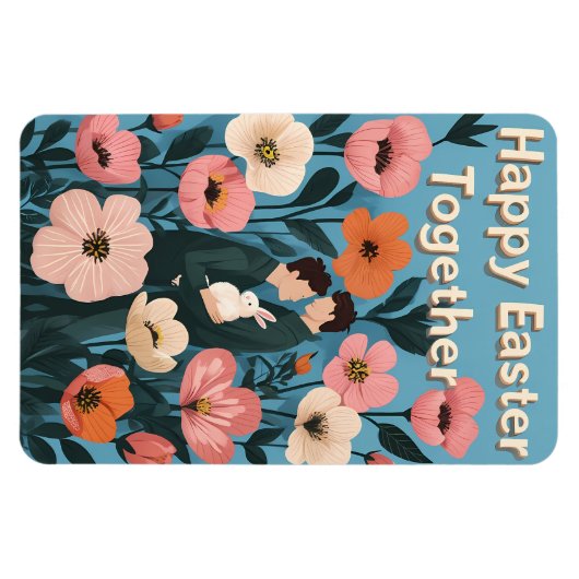 Romantische paasillustratie – LGBTQ+ Kaart Magneet (Horizontaal)