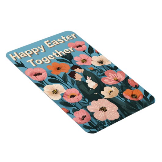 Romantische paasillustratie – LGBTQ+ Kaart Magneet (Rechterzijde)